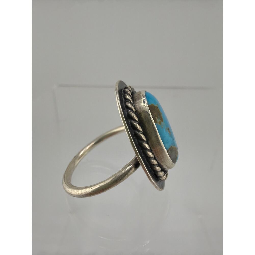 Raegan Hough Handmade Sterling Silver Turquoise Statement Ring Size 10 - Picture 5 of 8